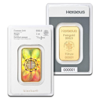 1 Ounce Heraeus Gold Kinebar 