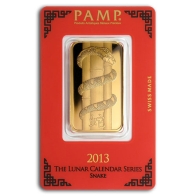 1 Ounce PAMP Suisse Gold Bar - Lunar Snake Series