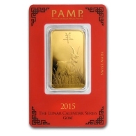 1 Ounce PAMP Suisse Gold Bar - Lunar Goat Series