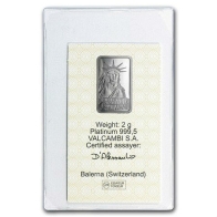 2 Gram Credit Suisse Liberty Platinum Bar