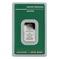 10 Gram Argor Heraeus Platinum Bar