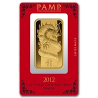 100 Gram PAMP Suisse Gold Bar - Lunar Dragon Series