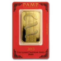 100 Gram PAMP Suisse Gold Bar - Lunar Snake Series