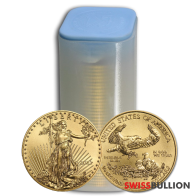 Tube of 40 - 1/4 Ounce 2021 Gold American Eagle 