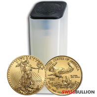 Tube of 50 - 1/10 Ounce 2021 Gold American Eagle