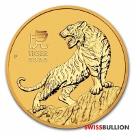 2022 Perth Mint 1/4 Ounce Lunar Year of the Tiger Gold Coin