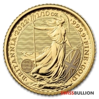 1/10 Ounce 2022 British Britannia Gold Coin