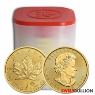 Tube of 10 x 1 Ounce 2022 Maple Leaf Gold Coin