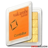 20 gram Valcambi Suisse Gold Bar - CombiBar