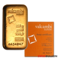 250 Gram Valcambi Cast Gold Bar