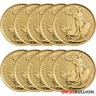 Wholesale 10 x 1 Ounce Britannia Gold Coins