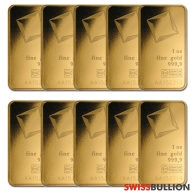 Wholesale 10 x 1 Ounce Valcambi Gold bar