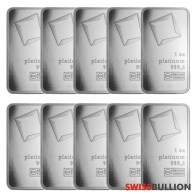 Wholesale 10 x 1 Ounce Valcambi Platinum Bar