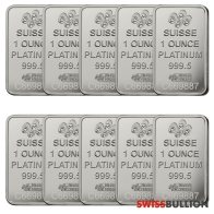 Wholesale 10 x 1 oz PAMP Fortuna Platinum Bar