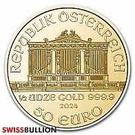 2024 Austrian 1/2 Ounce Philharmonic Gold Coin
