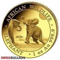 1 Ounce 2024 Somalian Elephant Gold Coin