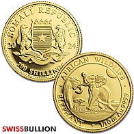 1/10 Ounce 2024 Somalian Elephant Gold Coin
