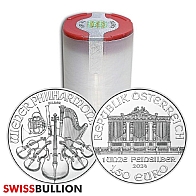 Tube of 20 x 2024 1 Ounce Philharmonic Silver Coins