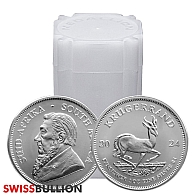 Tube of 25 x 1 Ounce 2024 Silver Krugerrands