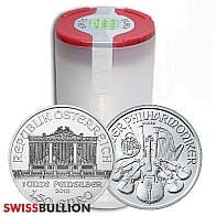 Tube of 20 x 1 Ounce Philharmonic Silver Coins - Mixed Years