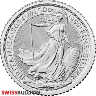 1/10 Ounce 2024 Silver British Britannia Coin