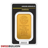 100 Gram Argor Heraeus Gold Kinebar