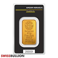 20 Gram Argor Heraeus Kinebar Gold Bar
