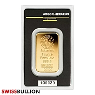 1 Ounce Argor Heraeus Gold Kinebar